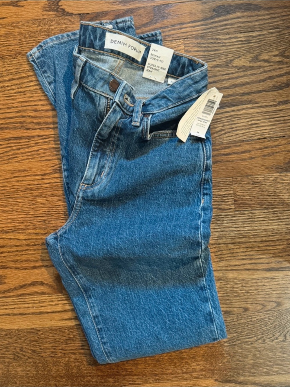 Aritzia Denim Forum Medium Blue High-Rise Straight Jeans